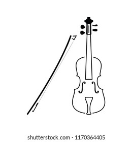 Violin icon. Thin line design. Vector illustration.