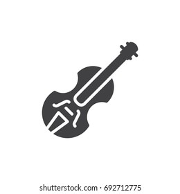 Violin icon vector, filled flat sign, solid pictogram isolated on white. Symbol, logo illustration. Pixel perfect vector graphics