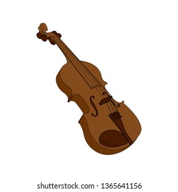 Violin Icon. Vector Illustration. Decorative Design for Music School, Shop