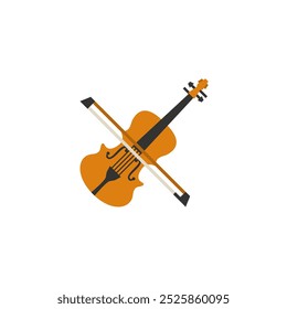 Ícone de violino. Design de ilustração vetorial.