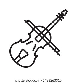 icono de violín ilustración vectorial diseño de logotipo