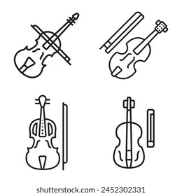 Violin icon vector illustration logo design