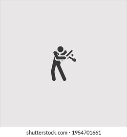 violin icon vector isolated on white background