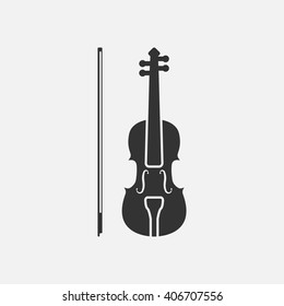 Violin icon vector, solid illustration, pictogram isolated on white