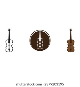 violin icon vector  template illustration logo design