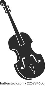 Violin icon, viola instrument icon black vector