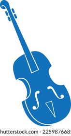 Violin icon, viola instrument icon blue vector