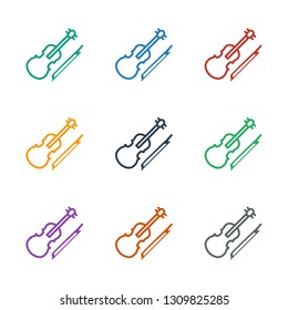 violin icon white background. Editable outline violin icon from music. Trendy violin icon for web and mobile.