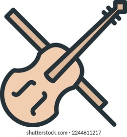 violin illustration with flat style