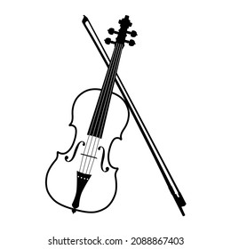 A violin illustration icon symbol. Musical instrument. Simple flat vector graphic EPS10 isolated on white background