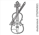 Violin illustration vector arr coloring page