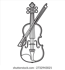 Ilustração de violino vetor arr para colorir