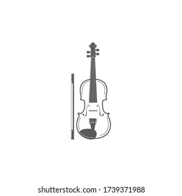 Violin instrument design. Can be used for icons.