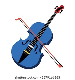 Violin instrument flat style illustration