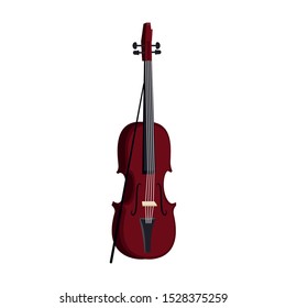 violin instrument icon over white background, vector illustration