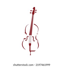 Composición musical abstracta de violín, guitarra y violoncelo hecha en líneas y formas. Símbolo musical para conciertos, presentaciones, cuartetos y trío. vector