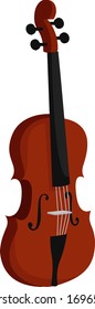 Violin instrument, illustration, vector on white background