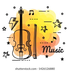 violin instrument with quaver and beam notes