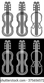 violin instrument silhouette design vector illustration