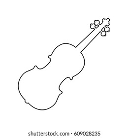 Violin Instrument In Simple Line Style Isolated On White Background. Created For Mobile, Web, Decor, Print Products, Application