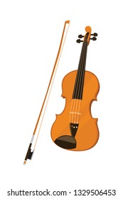 Violin Instrument Tool Vector Illusrtration