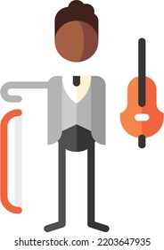 violin isolated design element stock illustration. Vector on a white background