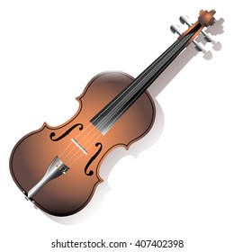 Violin Isolated on White