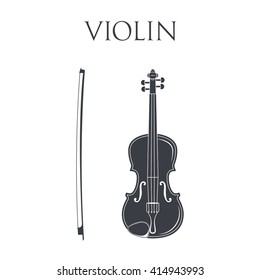 Violin. Isolated On White Background. Vector Illustration