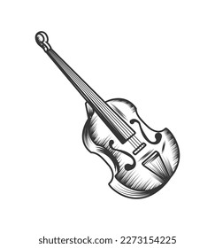 violin jazz musical instrument isolated icon