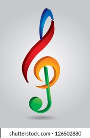 Violin key - abstract colorful illustration with background
