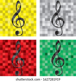 The Violin Key Abstract Vector Illustration.  