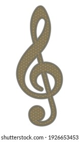 Violin Key With Arabesque Seamless Pattern. Violin Key Vector Illustration. Violin Key Music Sign