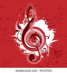 Violin key in floral design