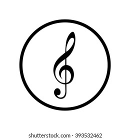 Violin key icon circle . Vector Illustration