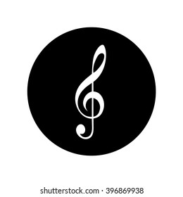 Violin key icon circle . Vector Illustration