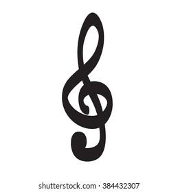 Violin key icon hand drawn vector set icon illustration 