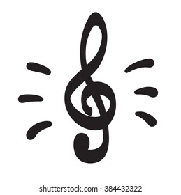 Violin key icon logo hand drawn vector set icon illustration 