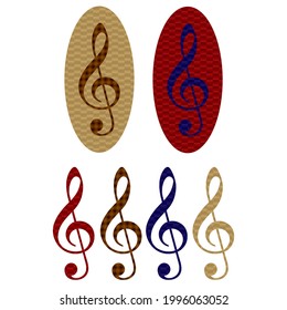 Violine Key Icon Vektorgrafik. G-Clef einzeln auf weißem Hintergrund
