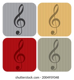 Violin Key Icon Vector Illustration. G Clef Icon. Treble Clef Logo Template
