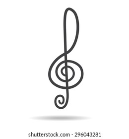 violin key sign vector music symbol black