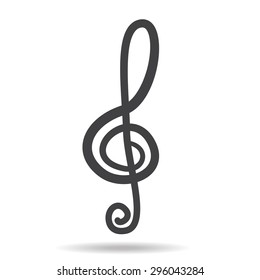violin key sign vector music symbol black
