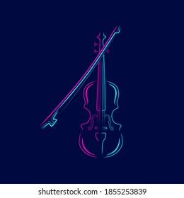 Violin line art colorful logo design. Abstract vector illustration. 