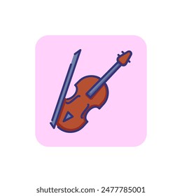 Violin line icon. Bow, fiddle, string. Classical music concept. Vector illustration can be used for topics like symphony, concert, rehearsal