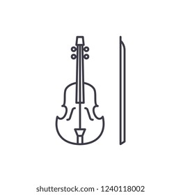 Violin line icon concept. Violin vector linear illustration, symbol, sign