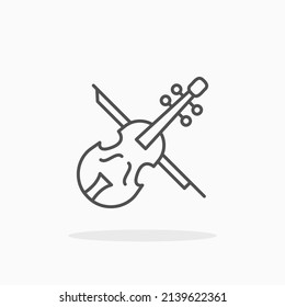 Symbol für die Violine-Linie. Bearbeitbarer Strich und Pixel perfekt.