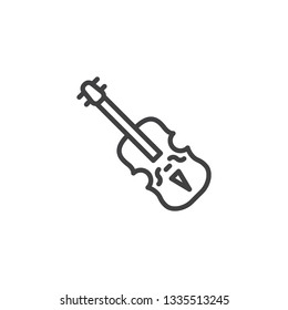 Violin line icon. linear style sign for mobile concept and web design. Cello musical instrument outline vector icon. Symbol, logo illustration. Pixel perfect vector graphics