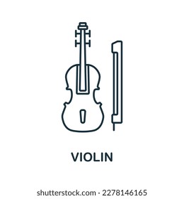 Symbol für die Violine-Linie. Einfaches Element aus der Sammlung von Musikinstrumenten. Skizze für kreatives Violine-Design, Vorlagen, Infografiken und mehr
