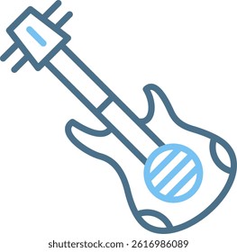 Violin Line Two Colour Icon