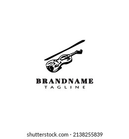 violin logo cartoon icon design template black modern isolated vector