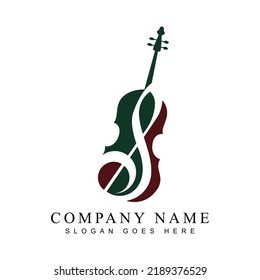 violin logo. logo with classic color combination. Classical music concept.